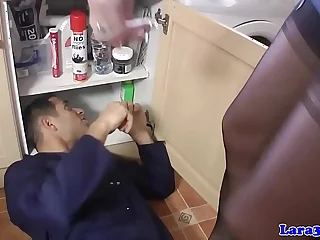 Classy british mature plowed with hard load of shit
